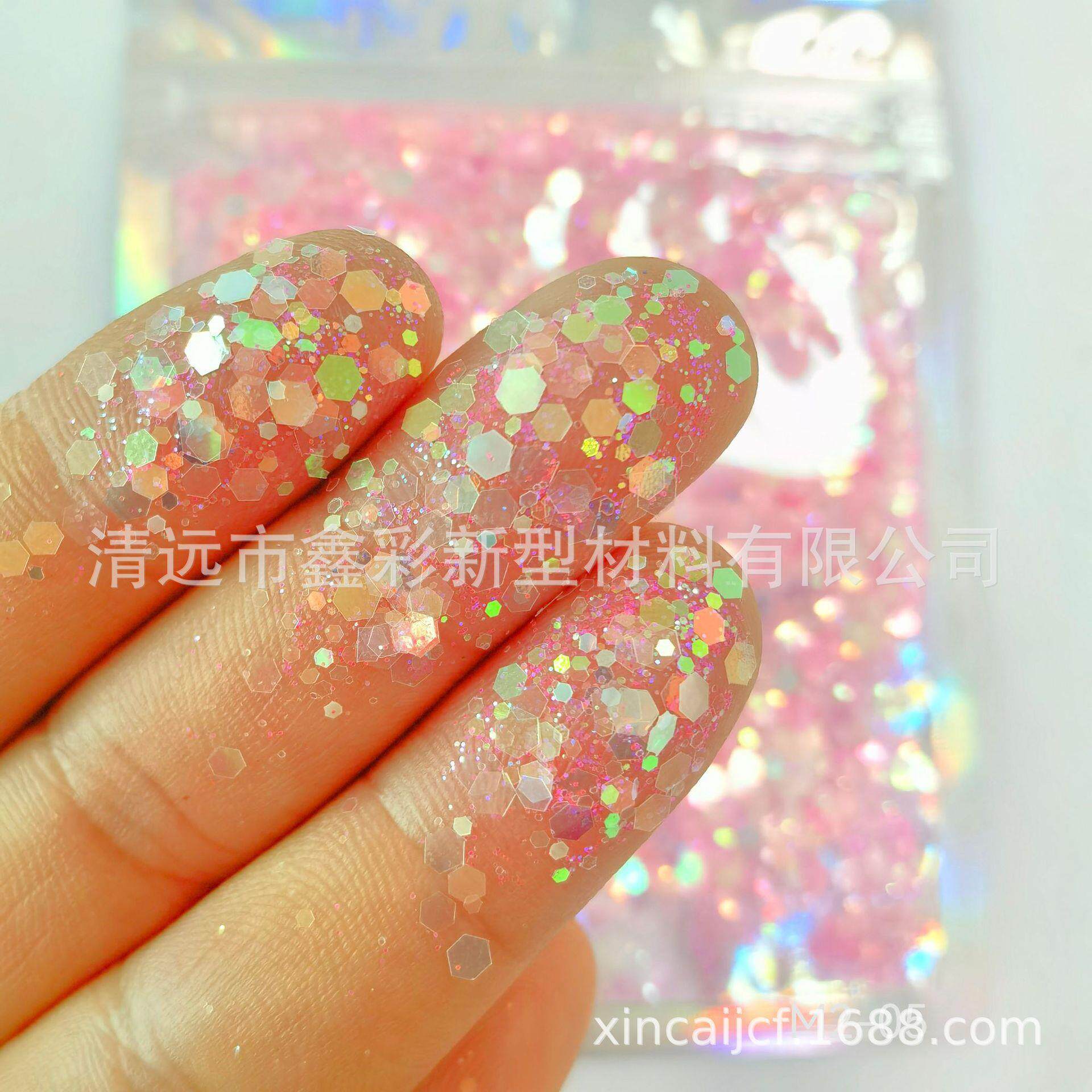 美甲夜光闪粉亮片多色混合荧光金葱粉甲胶油滴胶饰品发光亮片闪粉