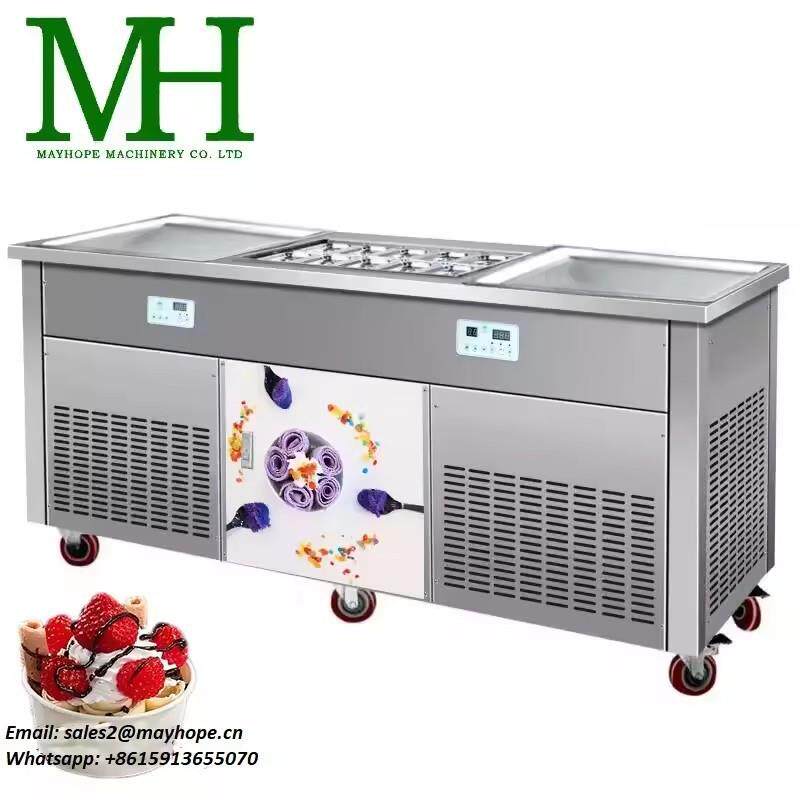 工厂直销110V/220V特殊电压双盘方盘炒冰机ETL