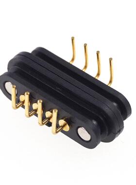 4 pin 磁吸弹簧顶针90度弯针2.5mm间距电流2.0A 36V