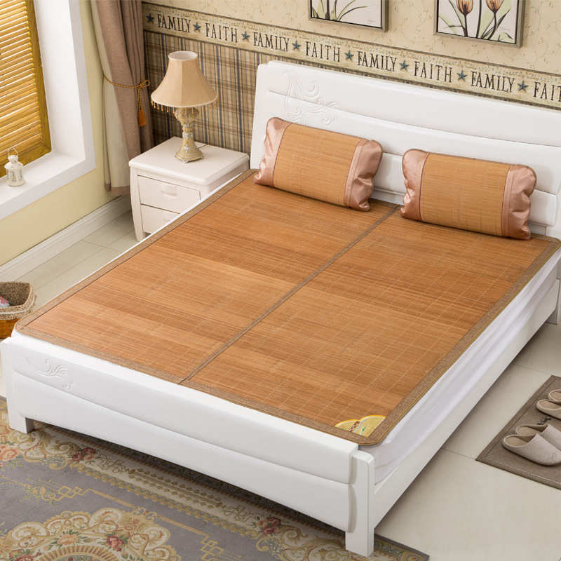 .夏季1宿舍床11竹席21人学生水磨..8m米5友0m.单双折叠双面雅凉席