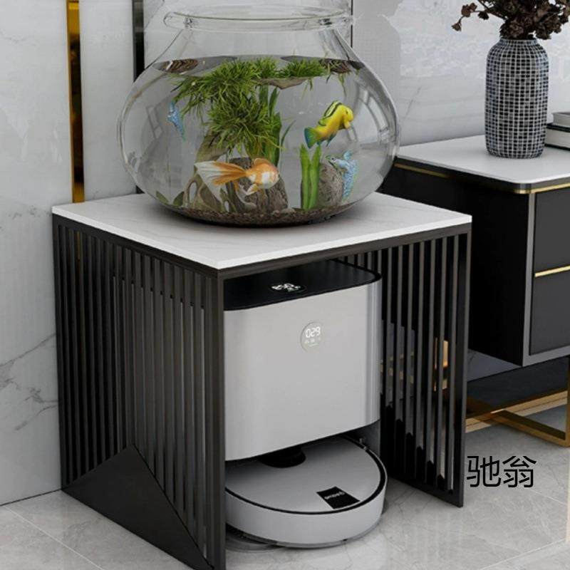 轻奢岩板桌面茶无品牌/几沙发边几角几扫地架机器人纳架置收物方