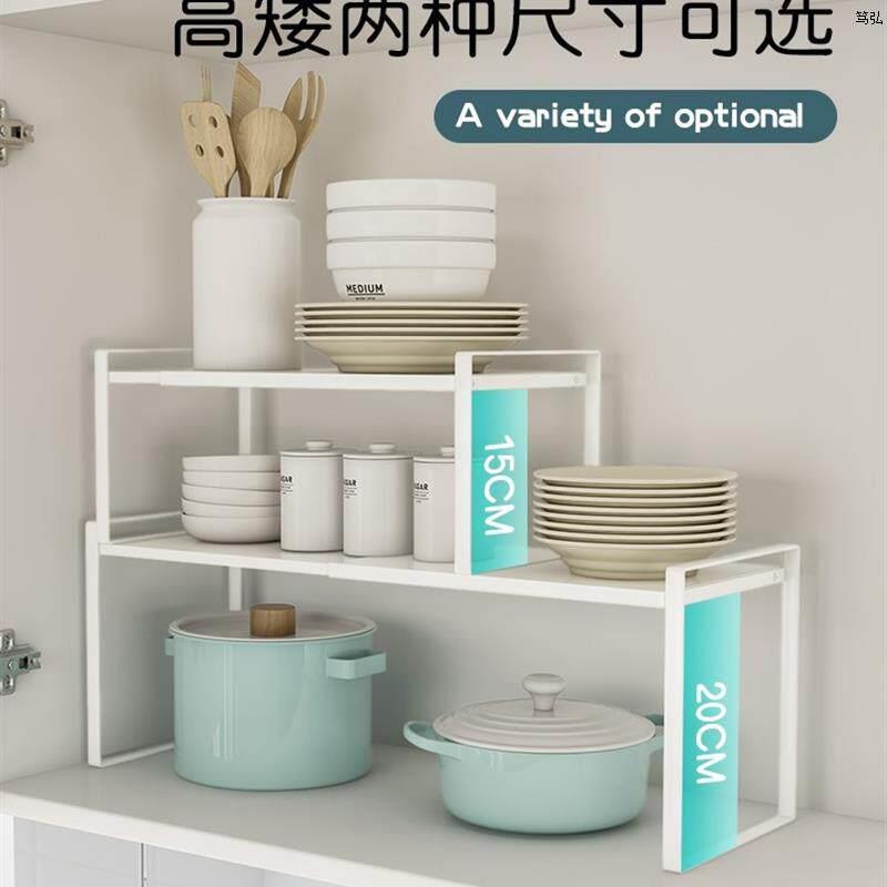 可伸缩厨房置物架台面整体橱柜内隔板分层架柜子调料收纳层架子锅