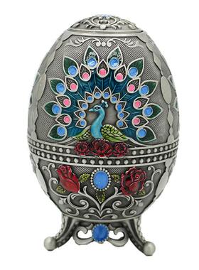 复古金属孔雀便携式伸缩牙签盒带开瓶器多功能储物收纳盒厨房装饰