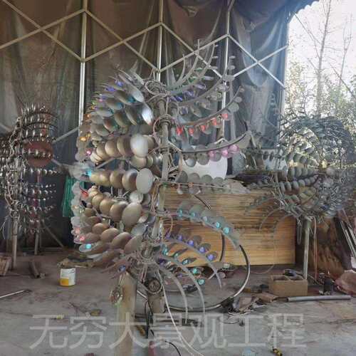 无穷大不锈钢花雕塑商场钢结构制作户外大型美陈互动景观道具