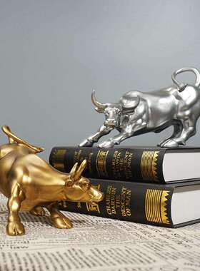 华尔街牛仿铜树脂摆件十二生肖牛雕像工艺品办公室桌面风水装饰品