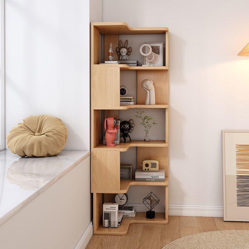 墙实木转角纳书架落地置AWS物角架柜角拐角收柜小户型客厅家用收