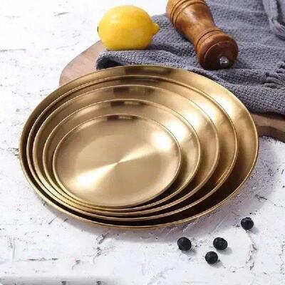 Fashion Simple Dinner Plates Gold Dining Plate Serving