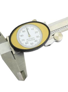 J表AVIER高精英度不ZBF锈钢带卡尺度0-6制带表卡尺带深杆