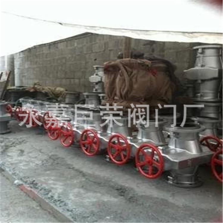 矿浆 粉尘铝合金管夹阀 GJ41X-10L  DN350 胶管阀 手动管夹阀图片