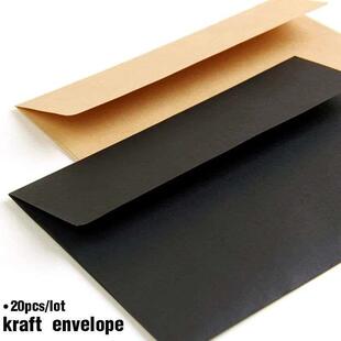 20 pcs/lot Black White Red Kraft Paper Envelopes Vintage Eur