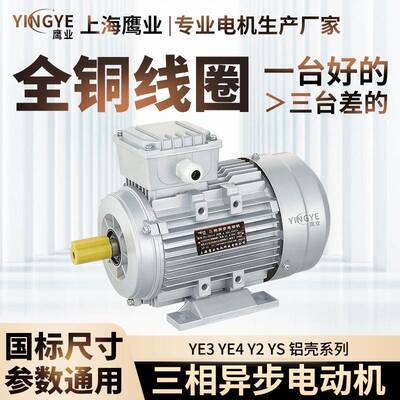 铝壳YS7124级0.37WY2-63M2-40.18wYS-90S-2三相异步电动机380V