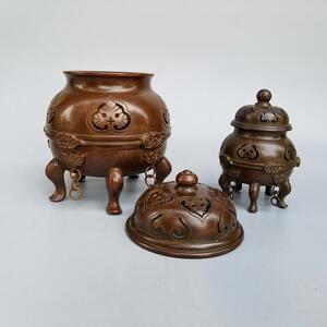 金鼎铜炉铜仿古五足帝王炉檀香盘香茶道香熏炉宣德炉工艺品