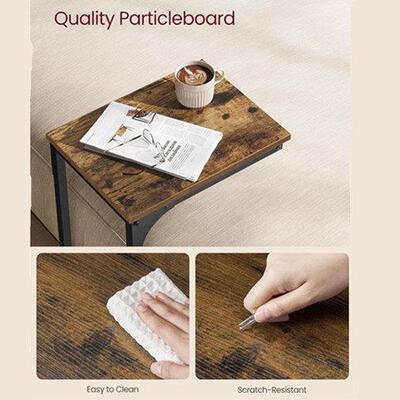 C-Shaped End Table Small Side Table for Couch Bedside