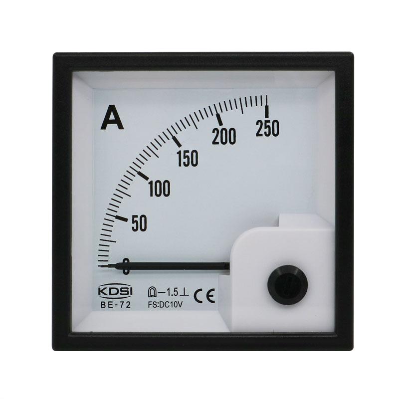 厂家供应 方形指针式直流电流表BE-72 DC10V250A CE认证电流表