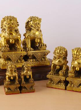 铜狮子摆件北京狮铜狮子厂家金属工艺品家居摆件北京狮一对