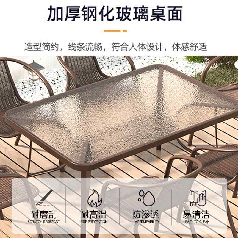 户休外庭院藤桌椅组合闲室外露天防水防晒园见详情花编喝茶桌藤椅三件套