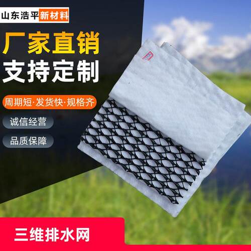 三维复合排水网土工布滤网垃圾填埋场路基挡土墙市政工程地下排水