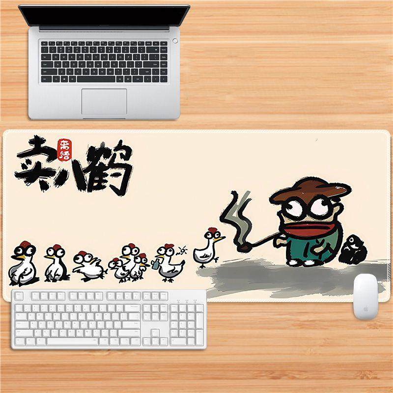 鼠标垫超大号办公卖八鹤动漫卡通搞怪文字电脑垫键盘垫桌戏可爱