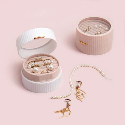 Japanese-style round jewelry box for earrings, bracelets, ne