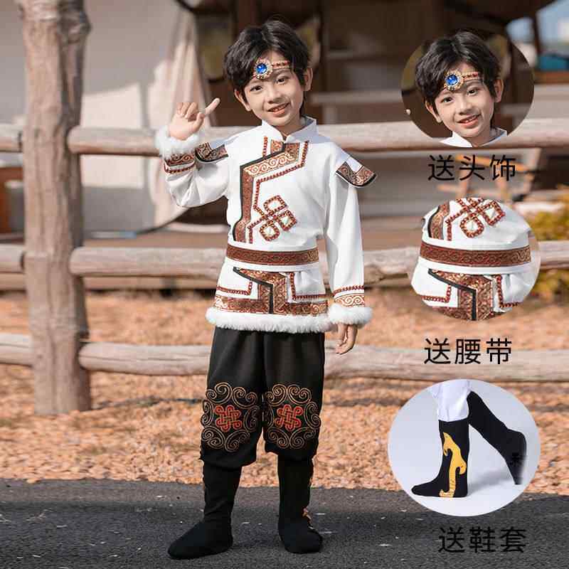 正品一新款儿5六少数民族蒙古6族表演服童装舞蹈演出服女童筷子蒙