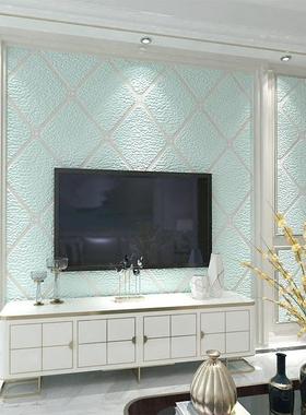 菱形格子墙纸卧室客厅背景酒店加厚鹿皮绒紫色咖色壁纸