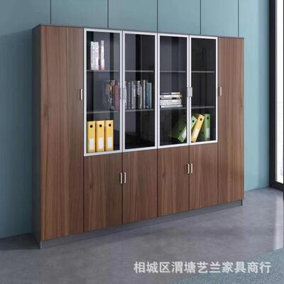 文件老柜资料柜木质板储物柜书柜档案收纳柜室EAJ办公背景柜子带