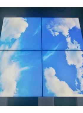 LED面板灯艺术蓝天白云面板灯620x620无缝拼接无边框面板灯30x120