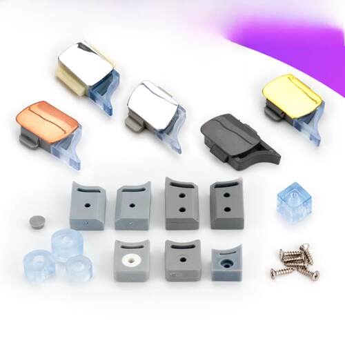 淋浴房五金配件弧形浴室滑动门轨道滑轮防撞块定位块限位器无开口