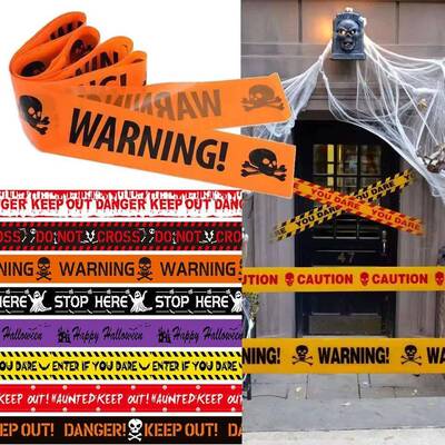 Halloween Party Decoration Warning Tape Scary Caution Tape R