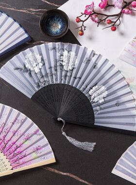 扇子折扇汉服女式古风古典古装夏季复古流苏中国风舞蹈扇折叠随身