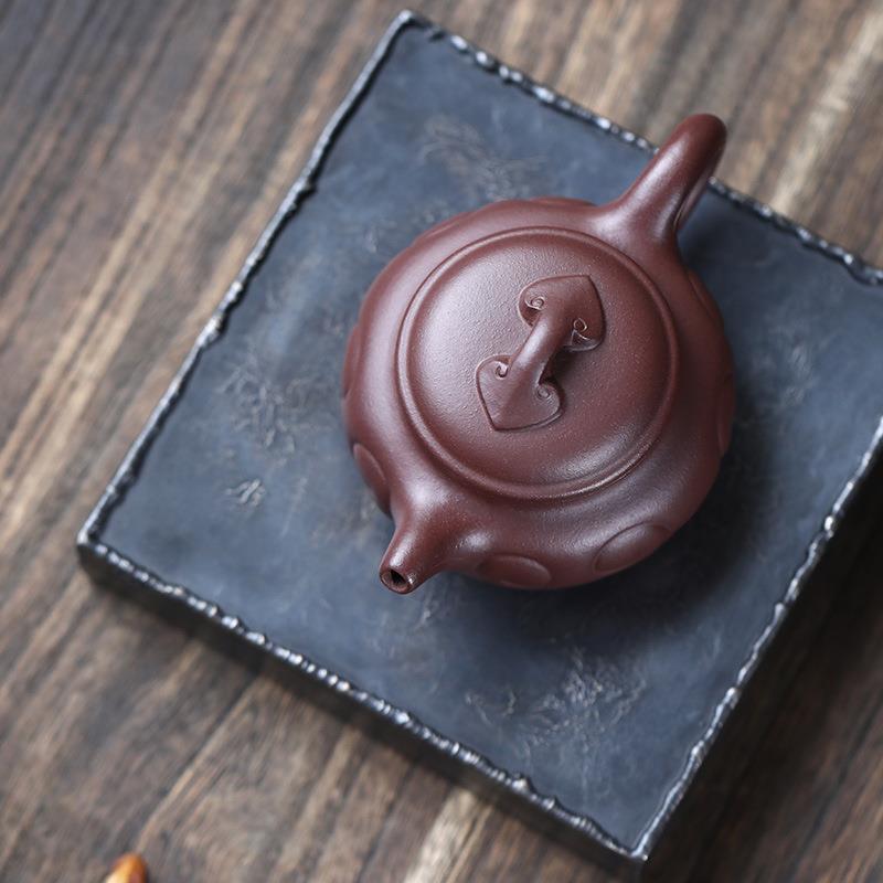 24-41宜兴紫壶仿古如意原半紫泥茶壶家用功夫泡茶器手工一人用矿