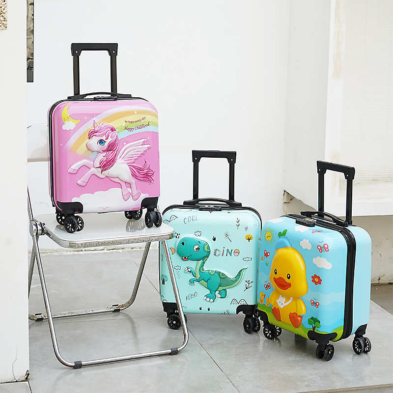 网红卡通学生儿童行李箱拉杆箱18寸旅行箱万向轮登机拖箱3D密码箱