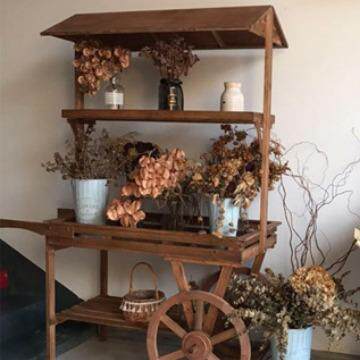 摆地摊售物花车手推车花房橱窗置物架展示花架做旧鲜花摆件