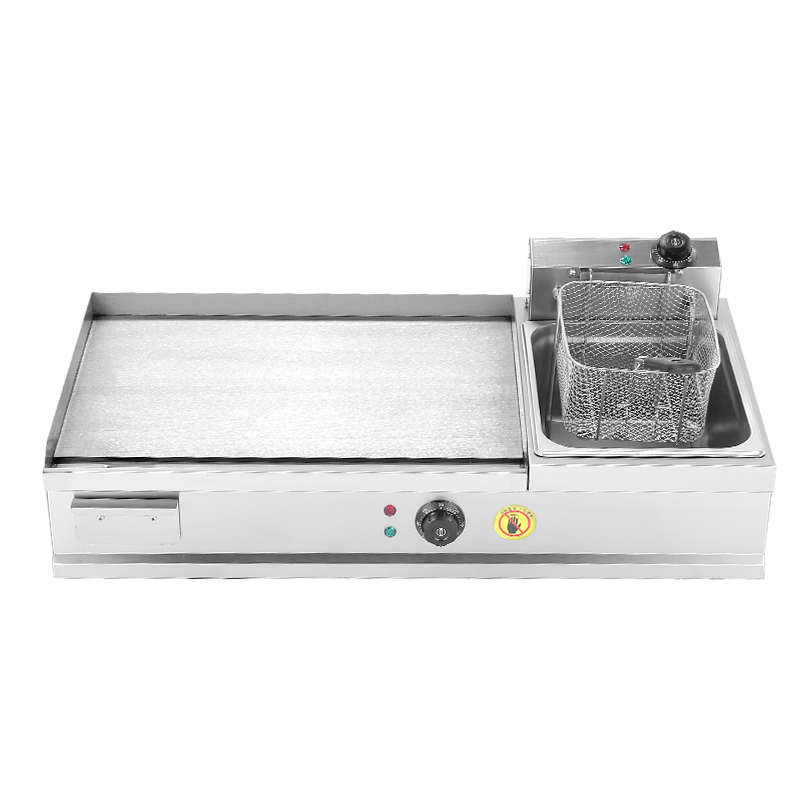 商用电扒炉手抓饼机器铁板烧油炸锅一体机烤冷面小吃设备扒炉炸炉