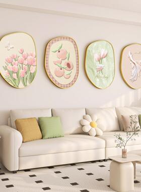 欧奶油风客厅高级墙感挂画北沙发背清景墙绿植挂画新大气壁YX-4组