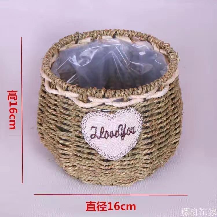 鲜花提篮提篮草编篮子篮子花瓶图片