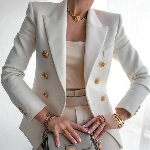 Casual Long Sleeve Blazers Femme Women Coat 2025 Fashion Jac