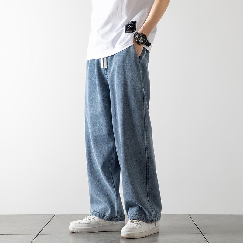 潮牌牛仔裤男夏季2025新款直筒宽松大尺码宽裤子男士潮流休闲长裤
