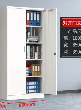 通玻文件柜对开门铁质文件柜办公室凭证柜资料档案柜带锁家用柜子