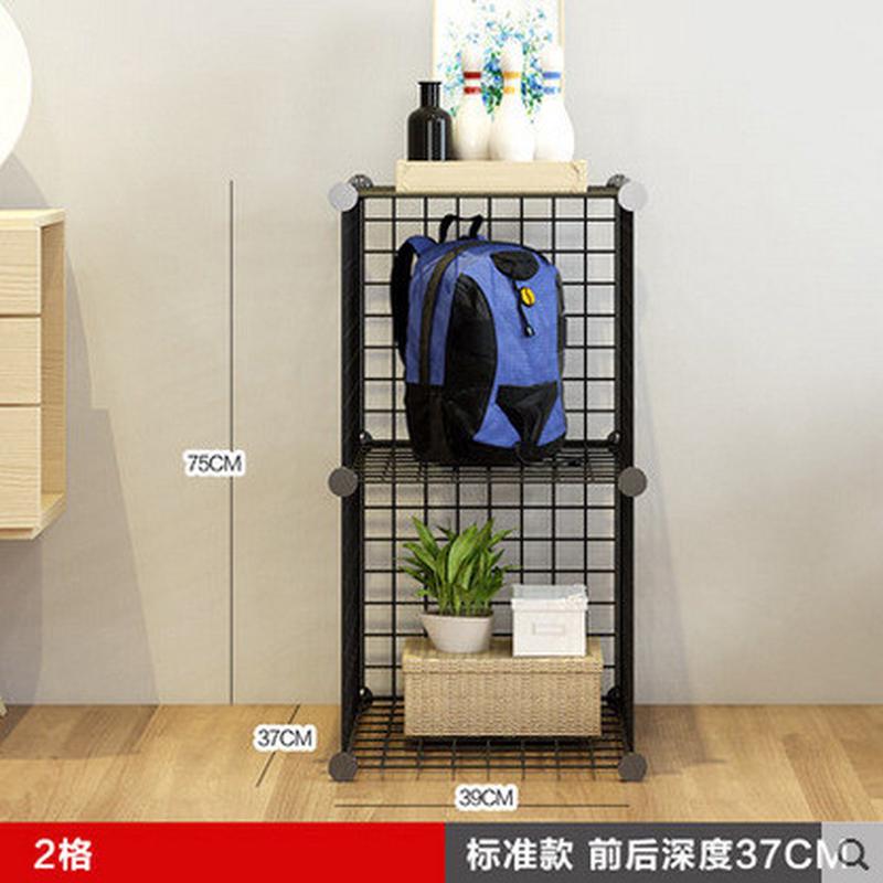 新款现代简约组合收纳客厅书架书柜储物整理架铁网折叠衣柜置物架
