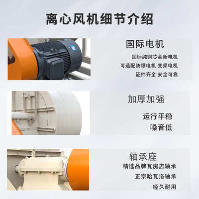 F4-72C型玻璃钢离心风机耐腐蚀耐酸碱工业离心风机通风换气大风量