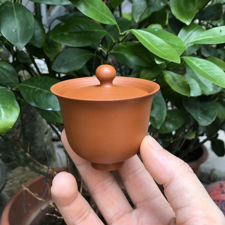 原矿朱泥紫砂手工手拉迷你三才薄胎盖碗套装骨瓷茶具茶杯茶碗建盏