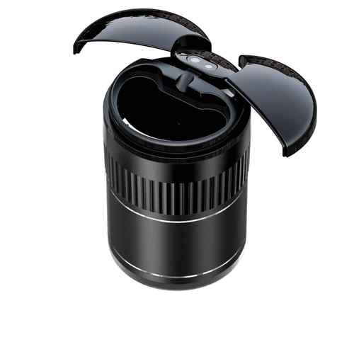 创意车载烟灰缸汽车带盖自动感应触摸红外抽烟金属智能烟灰缸