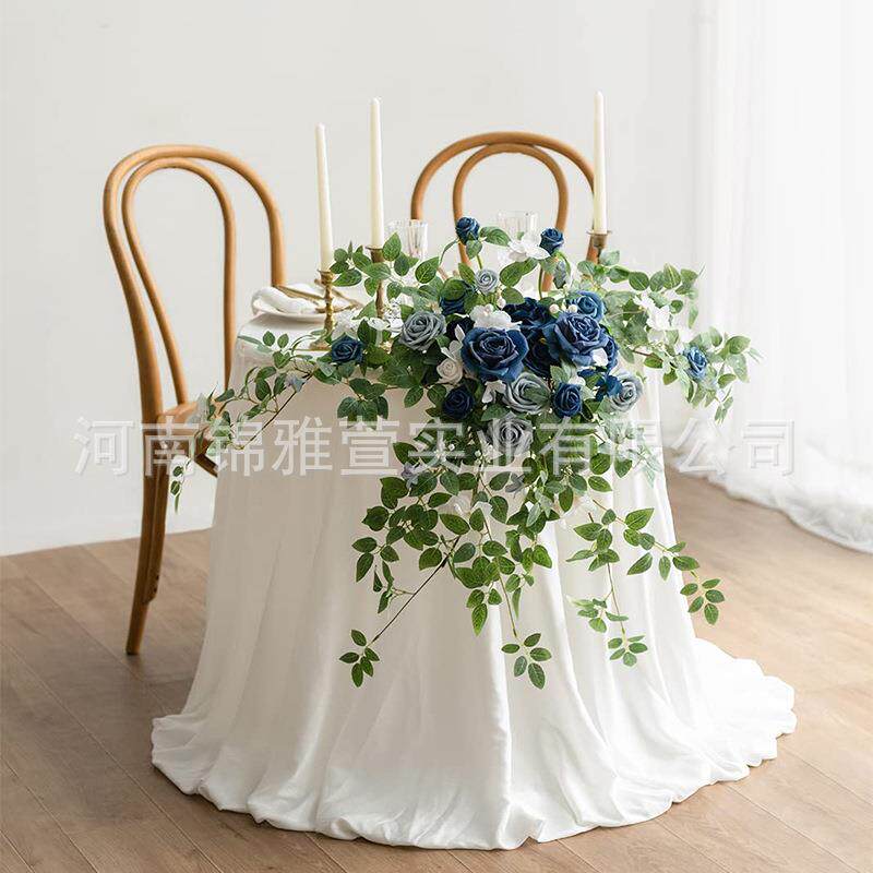 亚马逊仿真桌花假花婚拱门家庭装饰背礼景JYX-2658仿花真供厂家货