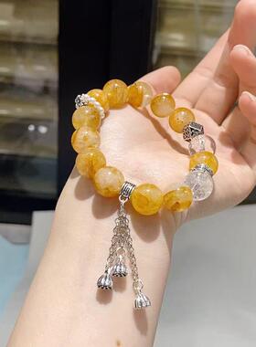 2026黄胶花水晶单圈手串简约小众设计百搭精致手链女款饰品