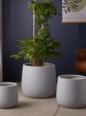 新款URA北花欧镁泥盆大居口径高档深家商场创意高幸福树绿植落地