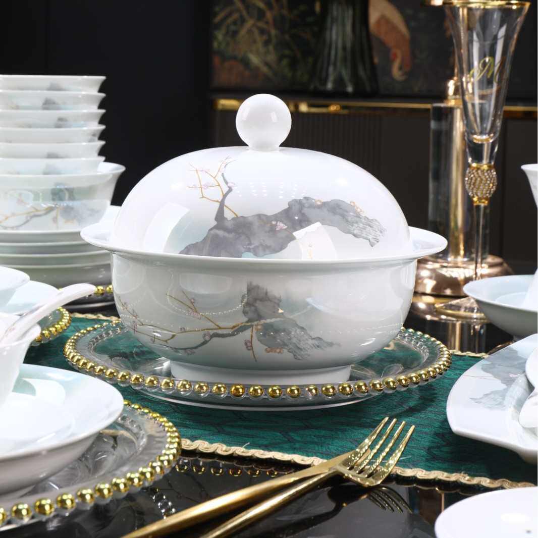 碗碟陶瓷可陶瓷餐具景德镇套装饭碗微波炉洗碗机耐高温餐具家用