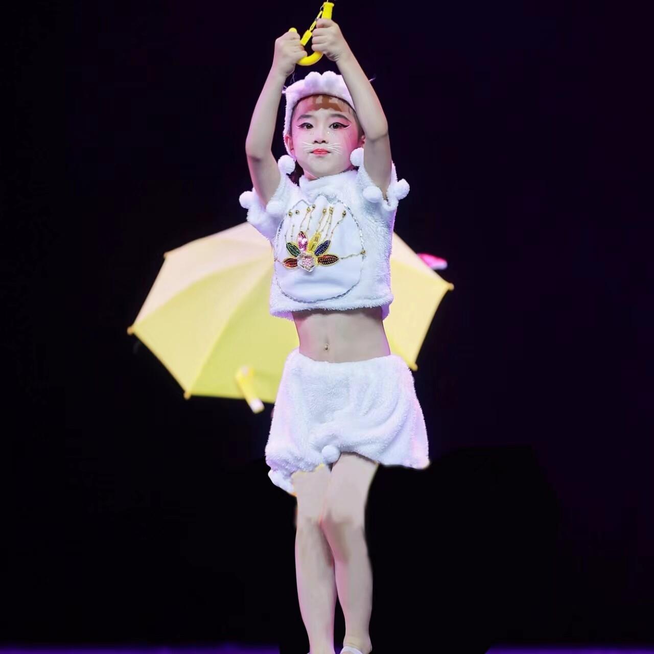 新款雨前雨后儿童表演服小兔子演出服幼儿小白兔舞蹈服小兔子乖乖