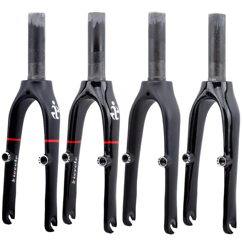 ievele碳纤维折叠自行车前叉14寸碳纤维V刹小前叉412 K3 风行前叉