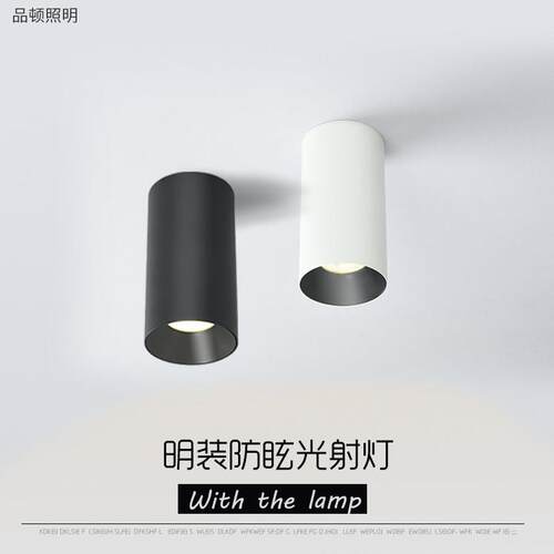 led明装射灯北欧个性创意悬吊式天花板客厅家用天花板灯免钻孔7W1
